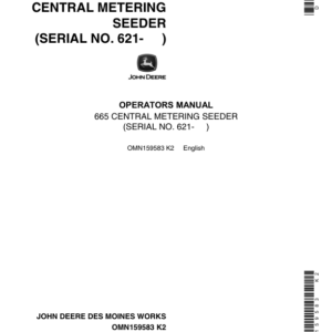 John Deere English - (000621-000760) .....665 Central Metering Seeder Operator's Manual (OMN159583) - Image 1