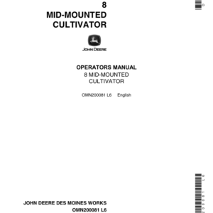John Deere 8 Mid-Mounted Cultivator Operator's Manual (OMN200081) - Image 1