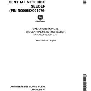 John Deere English - ( 001076- ) .....665 Central Metering Seeder Operator's Manual (OMN200115) - Image 1