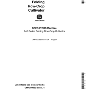 John Deere 845 Series Folding Row-Crop Cultivator Operator's Manual (OMN200362) - Image 1