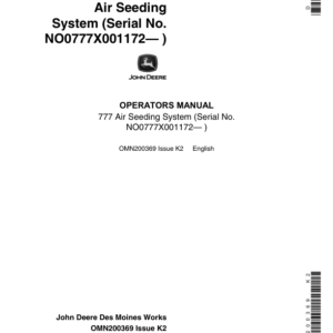 John Deere 777 Air Seeding System Operator's Manual (OMN200369) - Image 1