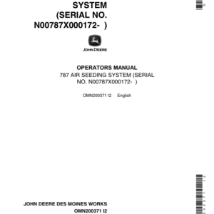 John Deere 787 Air Seeding Operator's Manual (OMN200371) - Image 1
