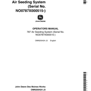 John Deere 787 Air Seeding System Operator's Manual (OMN200424) - Image 1