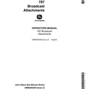 John Deere 787 Broadcast Attachments Operator's Manual (OMN200426) - Image 1