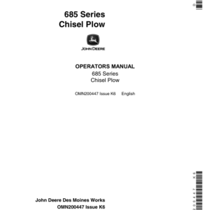 John Deere 685 Series Chisel Plow Operator's Manual (OMN200447) - Image 1