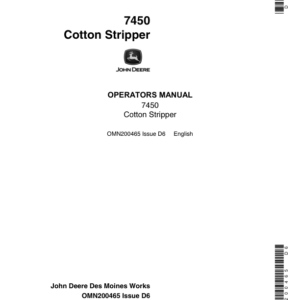 John Deere 7450 Cotton Stripper Operator's Manual (OMN200465) - Image 1