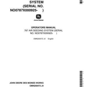 John Deere 787 Air Seeding System Operator's Manual (OMN200472) - Image 1