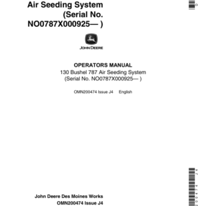 John Deere 787 Air Seeding System Operator's Manual (OMN200474) - Image 1