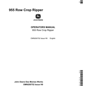 John Deere 955 Row Crop Ripper Operator's Manual (OMN200752) - Image 1