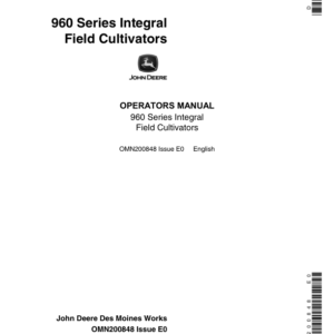 John Deere 960 Series Integral Field Cultivator (013921-) Operator's Manual (OMN200848) - Image 1