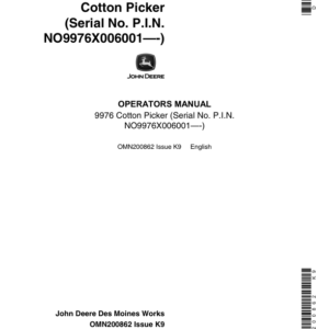 John Deere 9976 Cotton Picker Operator's Manual (OMN200862) - Image 1