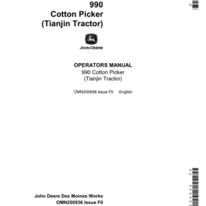 John Deere 990 Cotton Picker Operator's Manual (OMN200936) - Image 1