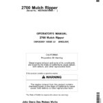 John Deere 2700 Mulch Ripper (010000-) Operator's Manual (OMN263551) - Image 1