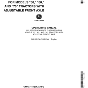 John Deere 220 Series Row-Crop Cultivator Operator's Manual (OMN27154) - Image 1