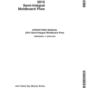 John Deere 2810 Semi-Integral Moldboard Plows Operator's Manual (OMN300052) - Image 1