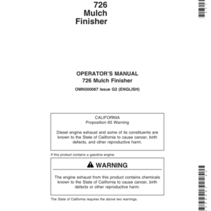 John Deere 726 Mulch Finisher Operator's Manual (OMN300067) - Image 1
