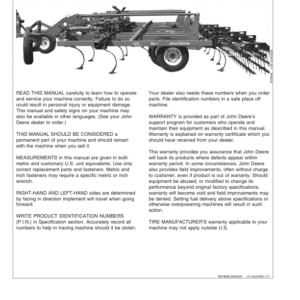 John Deere 2210 Floating Hitch Field Cultivator North America (006000-007999) Operator's Manual (OMN300671) - Image 3