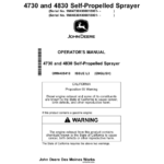 John Deere 4730 & 4830 Self-Propelled Sprayer North America (018001-023000) Operator's Manual (OMN405418) - Image 1