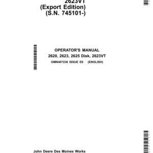 John Deere 2620, 2623, 2625, 2623VT Disks Operator's Manual (OMN407236) - Image 1