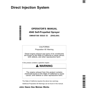 John Deere Direct Injection System - 4940 Self-Propelled Sprayers Operator's Manual (OMN407308) - Image 1