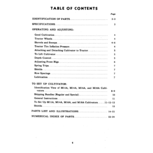 John Deere M10A Series Tractor Cultivator for Model 'M' Tractor Operator's Manual (OMN51149) - Image 2