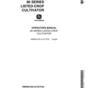 John Deere 80 Listed Crop Cultivator Operator's Manual (OMN681059) - Image 1