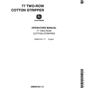 John Deere 77 Cotton Stripper Operator's Manual (OMN97501) - Image 1