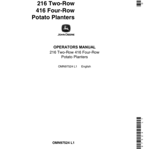 John Deere 216 Two-Row, 416 Four-Row Potato Planters Operator's Manual (OMN97524) - Image 1