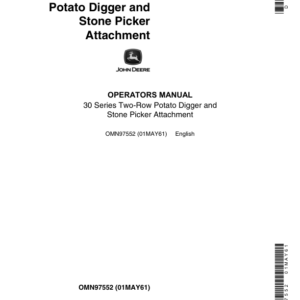 John Deere 30 Series Two-Row Potato Digger, Stone Picker Attachment Operator's Manual (OMN97552) - Image 1