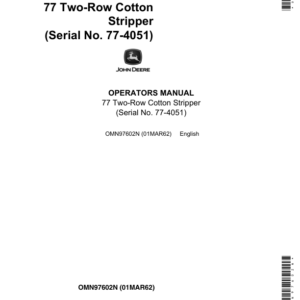 John Deere 77 Two-Row Cotton Stripper Operator's Manual (OMN97602N) - Image 1