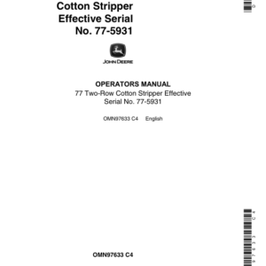 John Deere No. 77 Two-Row Cotton Stripper Operator's Manual (OMN97633) - Image 1