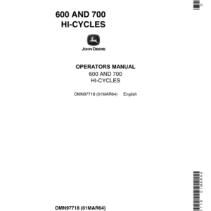 John Deere 700 Hi-Cycle Operator's Manual (OMN97718) - Image 1