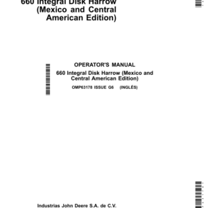 John Deere 660 Integral Disk Harrow (North America, South America Edition) Operator's Manual (OMP63178) - Image 1