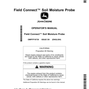 John Deere Field Connect Soil Moisture Probe Operator's Manual (OMPFP19739) - Image 1