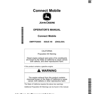 John Deere Connect Mobile Operator's Manual (OMPFP20005) - Image 1