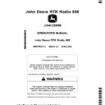 John Deere RTK Radio 869 Operator's Manual (OMPFP22113) - Image 1