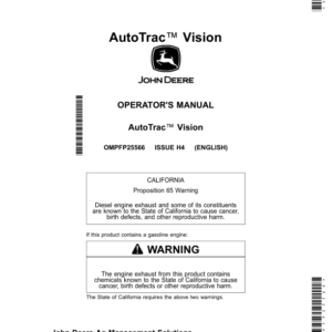 John Deere AutoTrac Vision Operator's Manual (OMPFP25566) - Image 1