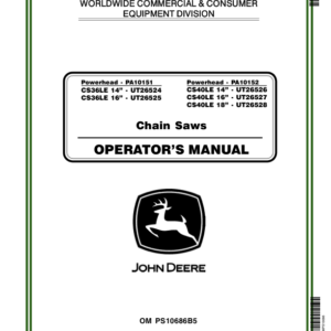 John Deere CS36LE, CS40LE Pro Series Chain Saws Operator's Manual (OMPS10686) - Image 1