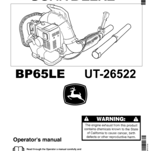 John Deere BP65LE Power Blower (UT26522) Operator's Manual (OMPS10738) - Image 1