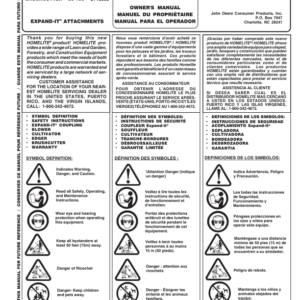 John Deere BA-100 Blower, CA-100 Cultivator, EA-100 Edger, BC-100 Brushcutter Operator's Manual (OMPS19643) - Image 1