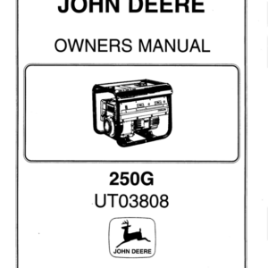 John Deere 250G Generator (UT03808) Operator's Manual (OMPS19836A) - Image 1