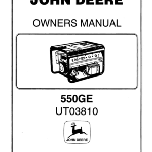 John Deere 550GE Generator (UT03810) Operator's Manual (OMPS19838A) - Image 1