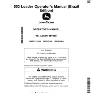 John Deere 553 Loader (Manufactured in Montenegro) Operator's Manual (OMPXX12055) - Image 1