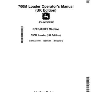 John Deere 700M Loader (UK Export Edition) Operator's Manual (OMPXX13999) - Image 1