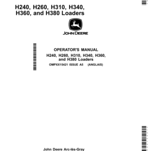 John Deere H240, H260, H310, H340, H360, H380 Loaders Operator's Manual (OMPXX15421) - Image 1