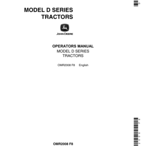 John Deere D Tractor Operator's Manual (OMR2008) - Image 1