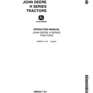 John Deere H Series Tractors Operator's Manual (OMR2011) - Image 1