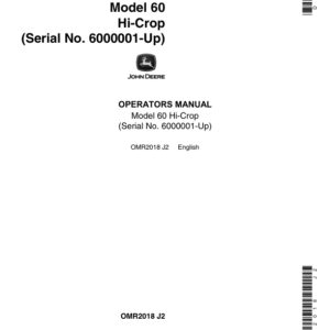 John Deere 60 Hi-Crop Tractor Operator's Manual (OMR2018) - Image 1