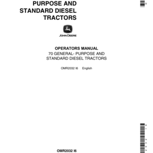 John Deere 70 General Purpose Tractors, Standard Diesel Tractors Operator's Manual (OMR2032) - Image 1