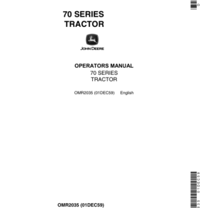 John Deere 70 Series Tractors Operator's Manual (OMR2035) - Image 1